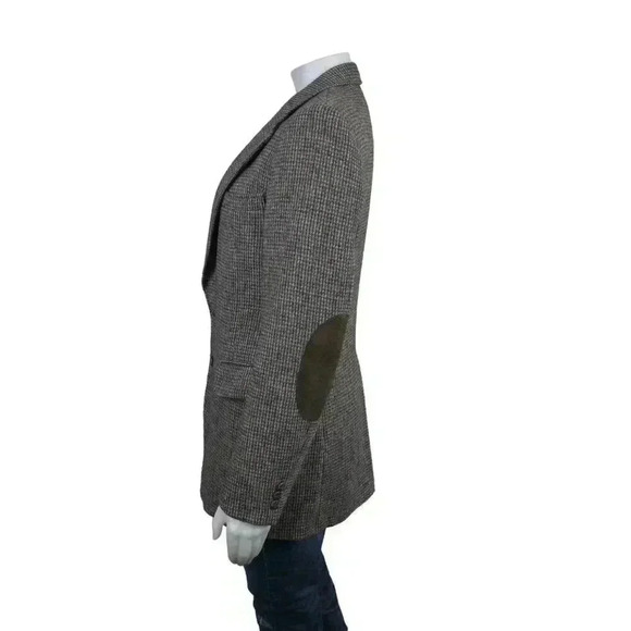 Vintage Harris Tweed Wool Menswear Oversized Blazer Jacket Boyfriend Brown - Picture 6 of 15